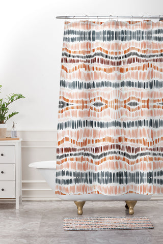 Sheila Wenzel-Ganny Desert Watercolor Stripes Shower Curtain And Mat