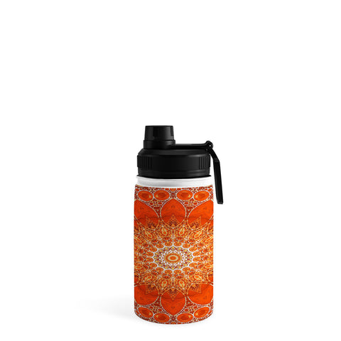 Sheila Wenzel-Ganny Detailed Orange Boho Mandala Water Bottle