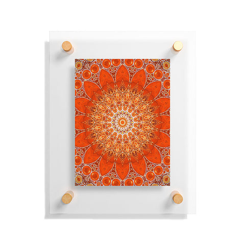 Sheila Wenzel-Ganny Detailed Orange Boho Mandala Floating Acrylic Print