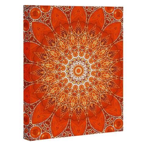 Sheila Wenzel-Ganny Detailed Orange Boho Mandala Art Canvas