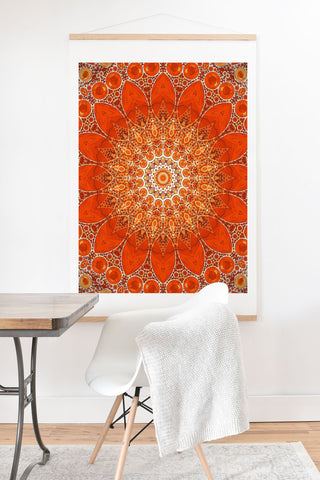 Sheila Wenzel-Ganny Detailed Orange Boho Mandala Art Print And Hanger