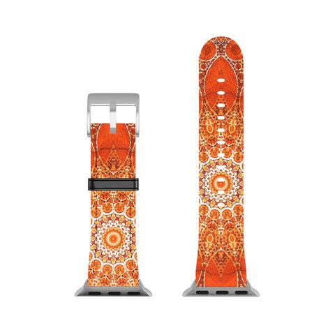 Sheila Wenzel-Ganny Detailed Orange Boho Mandala Apple Watch Band
