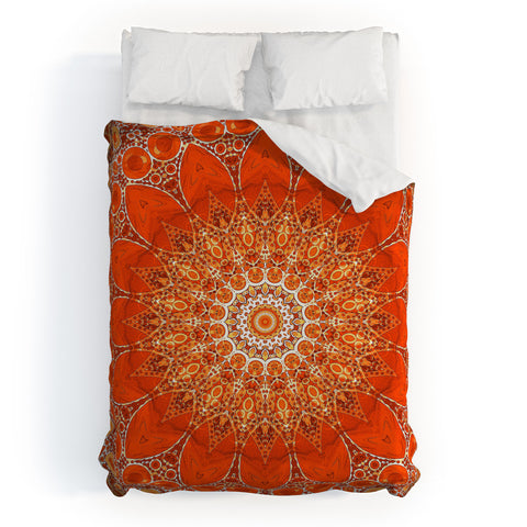 Sheila Wenzel-Ganny Detailed Orange Boho Mandala Duvet Cover