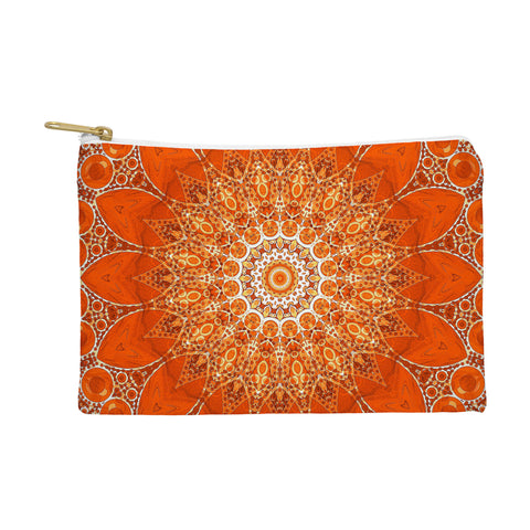 Sheila Wenzel-Ganny Detailed Orange Boho Mandala Pouch