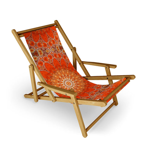 Sheila Wenzel-Ganny Detailed Orange Boho Mandala Sling Chair