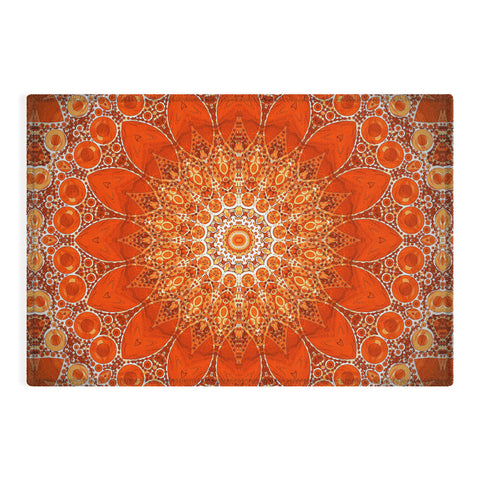 Sheila Wenzel-Ganny Detailed Orange Boho Mandala Outdoor Rug