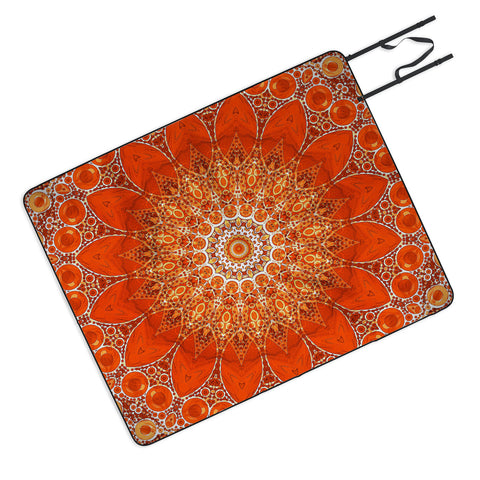 Sheila Wenzel-Ganny Detailed Orange Boho Mandala Picnic Blanket