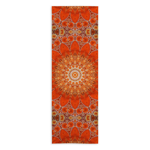 Sheila Wenzel-Ganny Detailed Orange Boho Mandala Yoga Towel