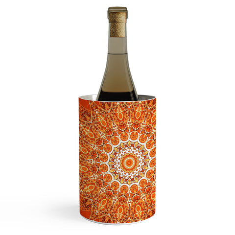Sheila Wenzel-Ganny Detailed Orange Boho Mandala Wine Chiller