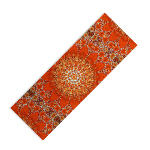 Sheila Wenzel-Ganny Detailed Orange Boho Mandala Yoga Mat
