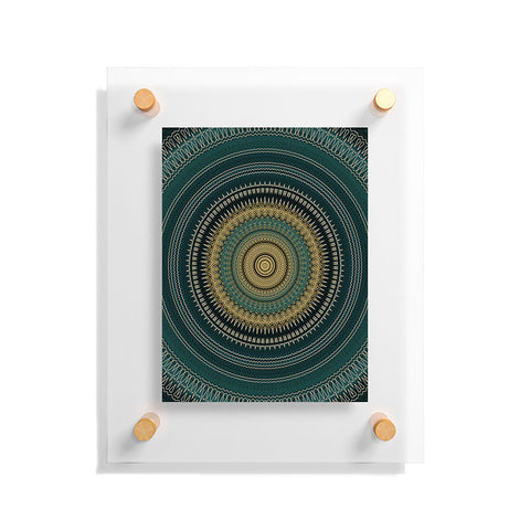 Sheila Wenzel-Ganny Emerald Gold Boho Mandala Floating Acrylic Print