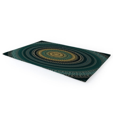 Sheila Wenzel-Ganny Emerald Gold Boho Mandala Area Rug