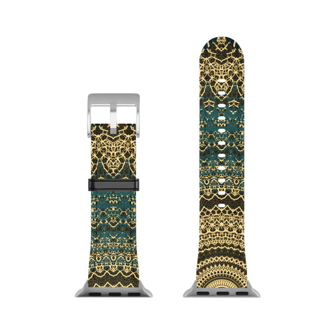 Sheila Wenzel-Ganny Emerald Gold Boho Mandala Apple Watch Band
