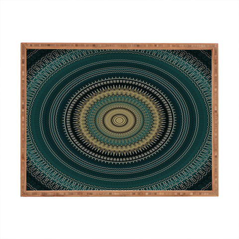 Sheila Wenzel-Ganny Emerald Gold Boho Mandala Rectangular Tray
