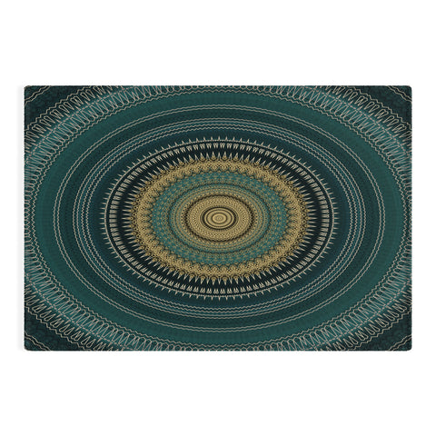 Sheila Wenzel-Ganny Emerald Gold Boho Mandala Outdoor Rug