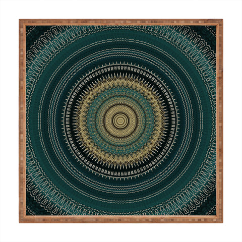 Sheila Wenzel-Ganny Emerald Gold Boho Mandala Square Tray