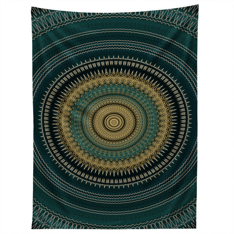 Sheila Wenzel-Ganny Emerald Gold Boho Mandala Tapestry