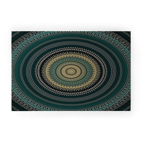 Sheila Wenzel-Ganny Emerald Gold Boho Mandala Welcome Mat