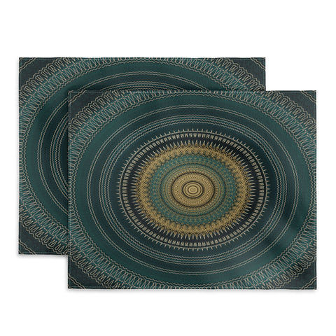 Sheila Wenzel-Ganny Emerald Gold Boho Mandala Placemat