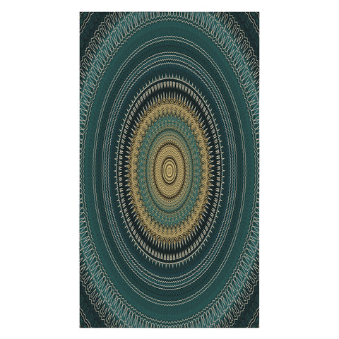 Sheila Wenzel-Ganny Emerald Gold Boho Mandala Tablecloth