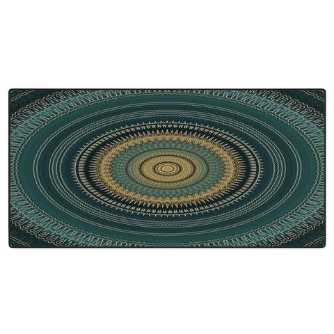 Sheila Wenzel-Ganny Emerald Gold Boho Mandala Desk Mat