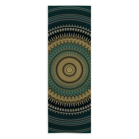 Sheila Wenzel-Ganny Emerald Gold Boho Mandala Yoga Towel