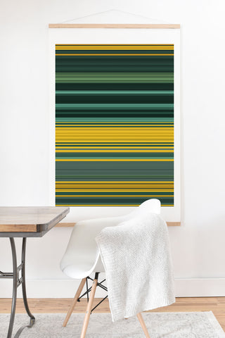 Sheila Wenzel-Ganny Emerald Gold Classic Stripes Art Print And Hanger