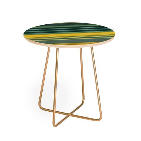 Sheila Wenzel-Ganny Emerald Gold Classic Stripes Round Side Table