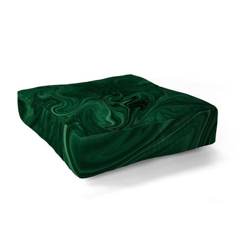 Sheila Wenzel-Ganny Emerald Green Abstract Floor Pillow Square