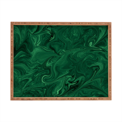 Sheila Wenzel-Ganny Emerald Green Abstract Rectangular Tray