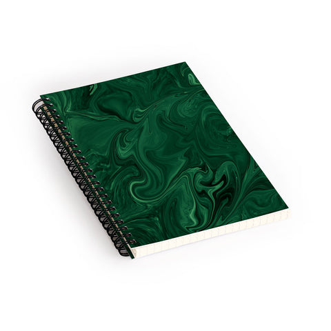 Sheila Wenzel-Ganny Emerald Green Abstract Spiral Notebook