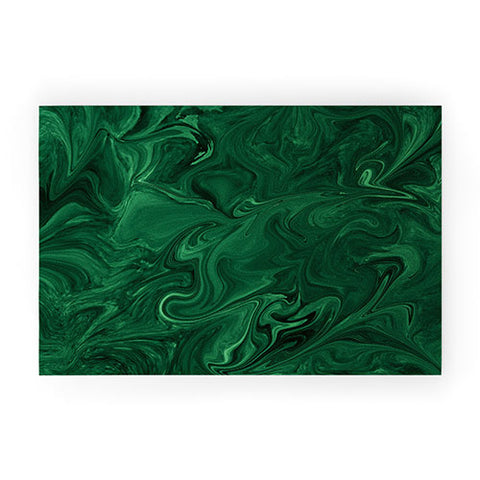 Sheila Wenzel-Ganny Emerald Green Abstract Welcome Mat
