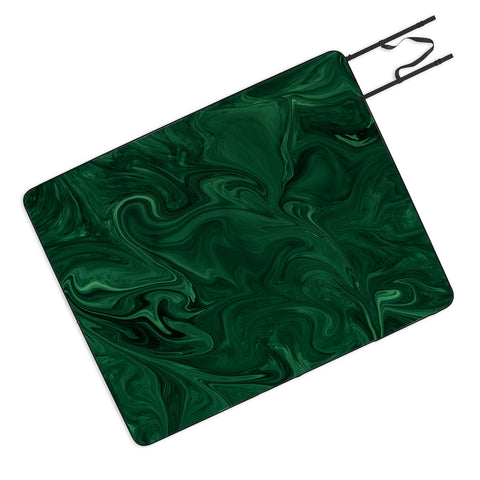 Sheila Wenzel-Ganny Emerald Green Abstract Picnic Blanket