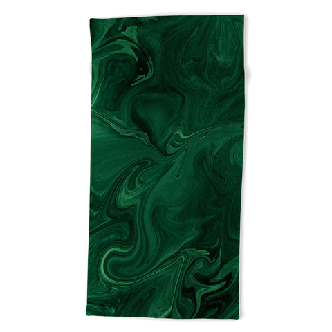 Sheila Wenzel-Ganny Emerald Green Abstract Beach Towel