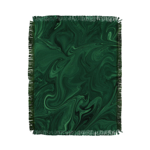 Sheila Wenzel-Ganny Emerald Green Abstract Throw Blanket