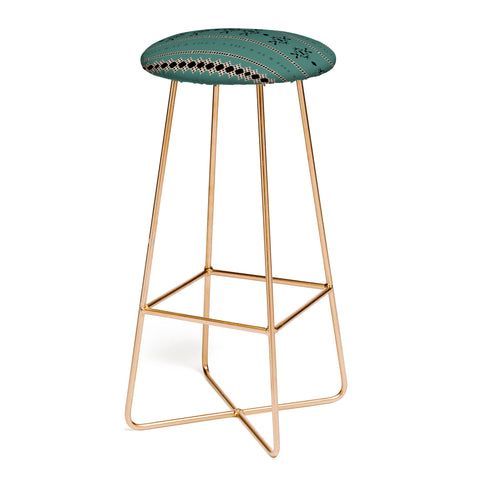 Sheila Wenzel-Ganny Forest Green Mudcloth Bar Stool