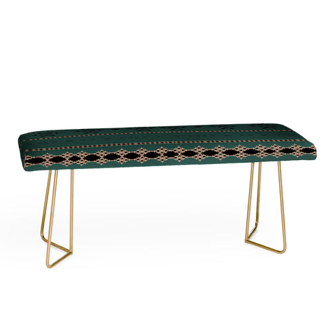 Sheila Wenzel-Ganny Forest Green Mudcloth Bench