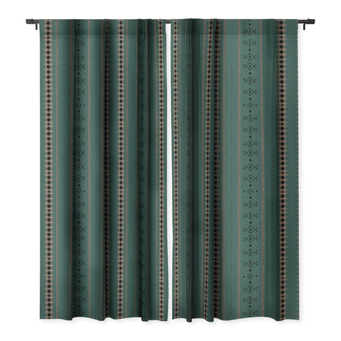 Sheila Wenzel-Ganny Forest Green Mudcloth Blackout Window Curtain
