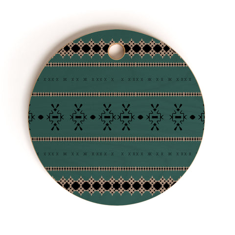 Sheila Wenzel-Ganny Forest Green Mudcloth Cutting Board Round