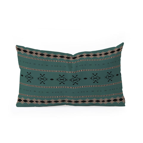 Sheila Wenzel-Ganny Forest Green Mudcloth Oblong Throw Pillow