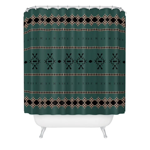 Sheila Wenzel-Ganny Forest Green Mudcloth Shower Curtain