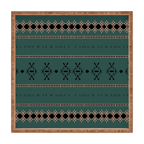 Sheila Wenzel-Ganny Forest Green Mudcloth Square Tray