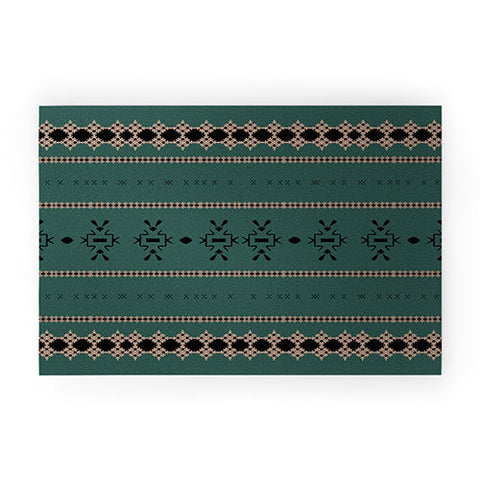 Sheila Wenzel-Ganny Forest Green Mudcloth Welcome Mat
