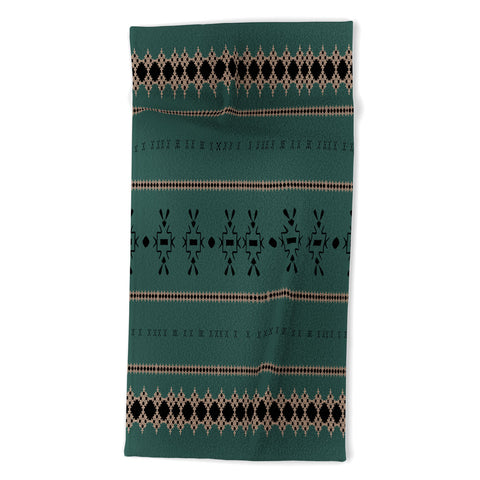 Sheila Wenzel-Ganny Forest Green Mudcloth Beach Towel