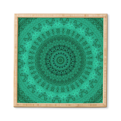 Sheila Wenzel-Ganny Forest Green Teal Mandala Framed Wall Art