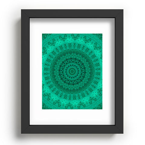 Sheila Wenzel-Ganny Forest Green Teal Mandala Recessed Framing Rectangle