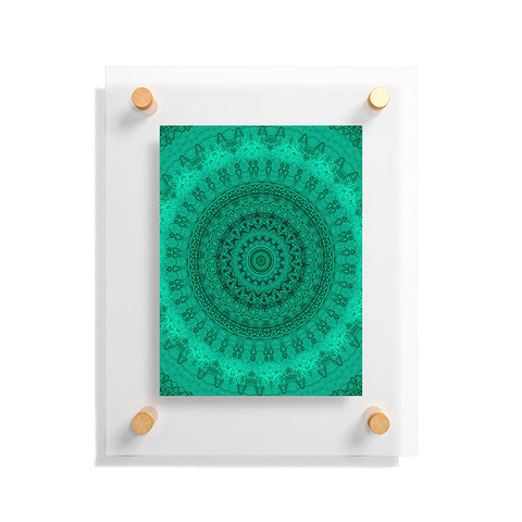 Sheila Wenzel-Ganny Forest Green Teal Mandala Floating Acrylic Print