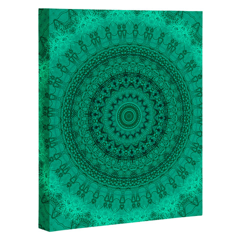 Sheila Wenzel-Ganny Forest Green Teal Mandala Art Canvas