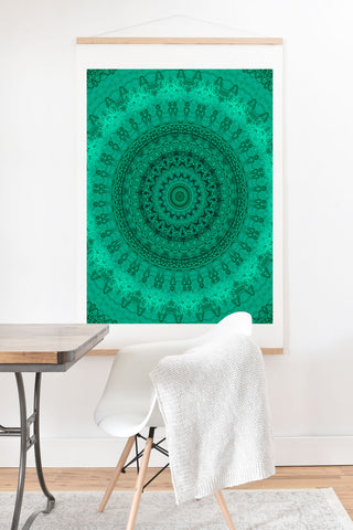 Sheila Wenzel-Ganny Forest Green Teal Mandala Art Print And Hanger