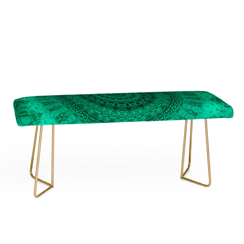 Sheila Wenzel-Ganny Forest Green Teal Mandala Bench